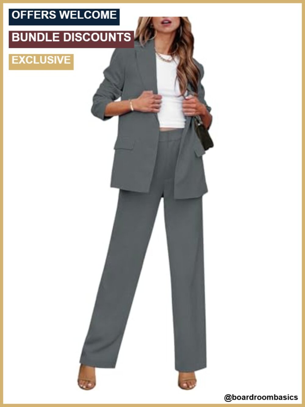 2 Piece Blazer Pants Suit Set Womens Dressy Business Casual Office